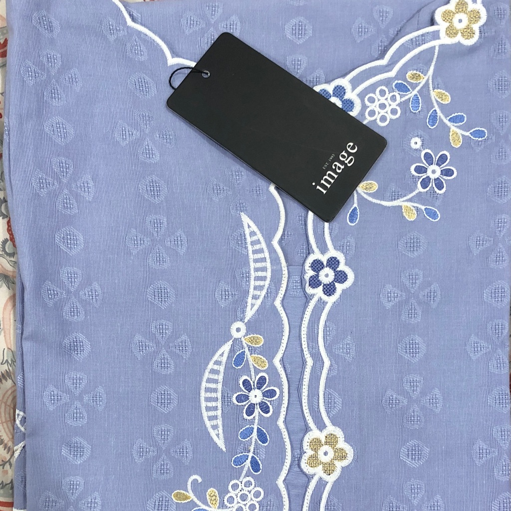 Elegant Blue Floral Embroidered Image Kurta  Brand New With Tag